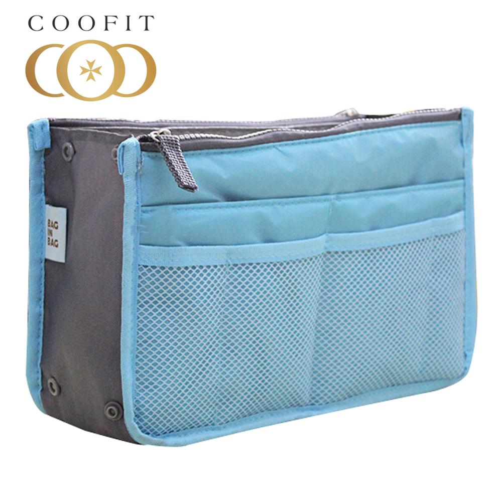 Coofit sac de rangement de voyage à compartiments multiples, sac de rangement de toilette, trousse de toilette de couleur unie pour voyage: 1