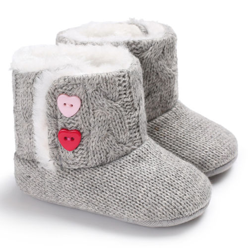 Bottes d'hiver pour -né | Chaussures chaudes unisexes en laine, à Crochet, à fond souple, bottes de neige mignons pour tout-petits 0-18M