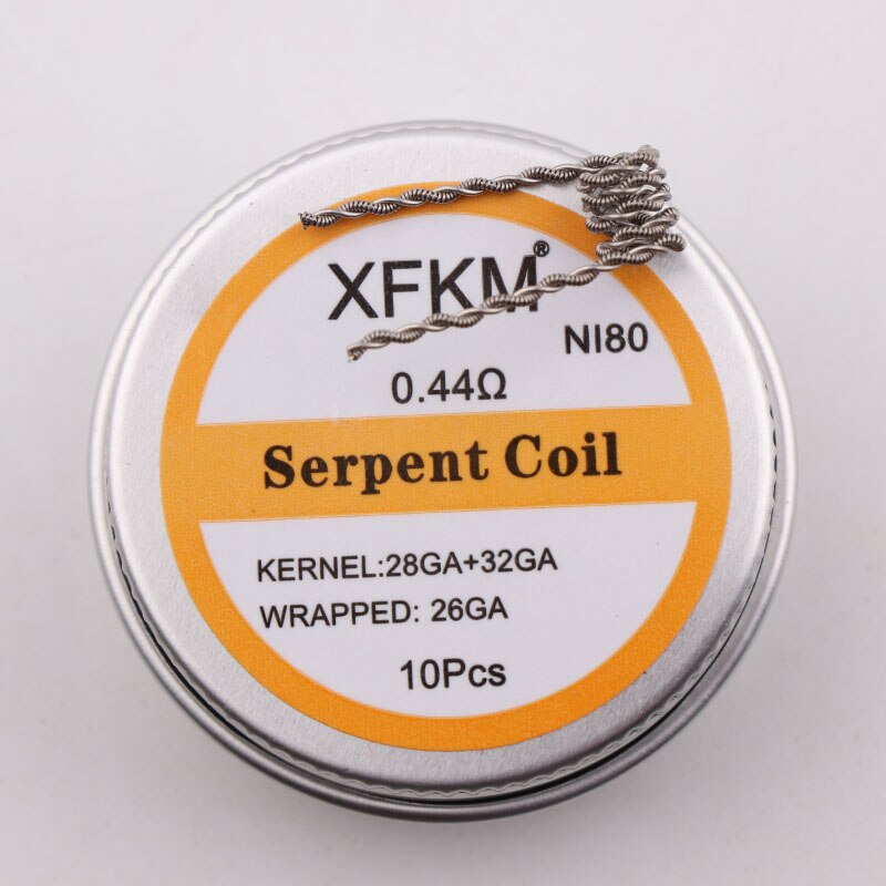 NUOVO XFKM Ni80 Sfalsati Fuso Clapton Prebuilt Colis Nichelcromo 80 Ad Alta Densità Premade Bobina RDA RTA RBA Atomizzatore Bobine di Riscaldamento: Serpent-coil-n80-10