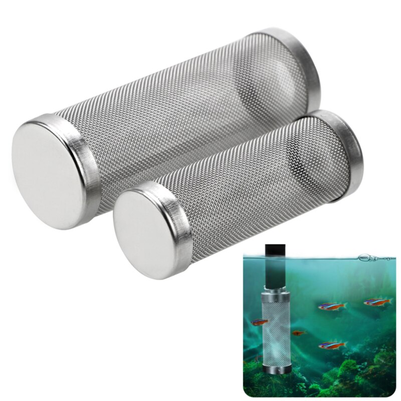Aquarium Fish Tank Pre-Filter Inlet Intake Filter Cover Guard Strainer Dia1.2/1.6cm Stainless Steel Mesh Net Protect Fish Shrimp