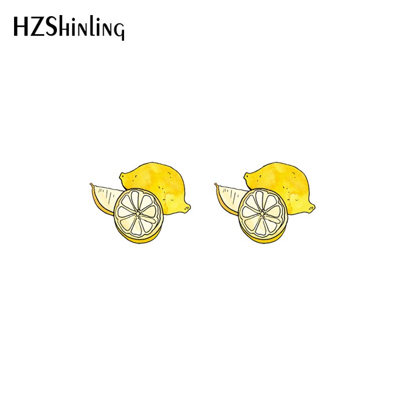 Pendientes de resina acrílica de limones, joyería hecha a mano, para niña, novedad de: 3