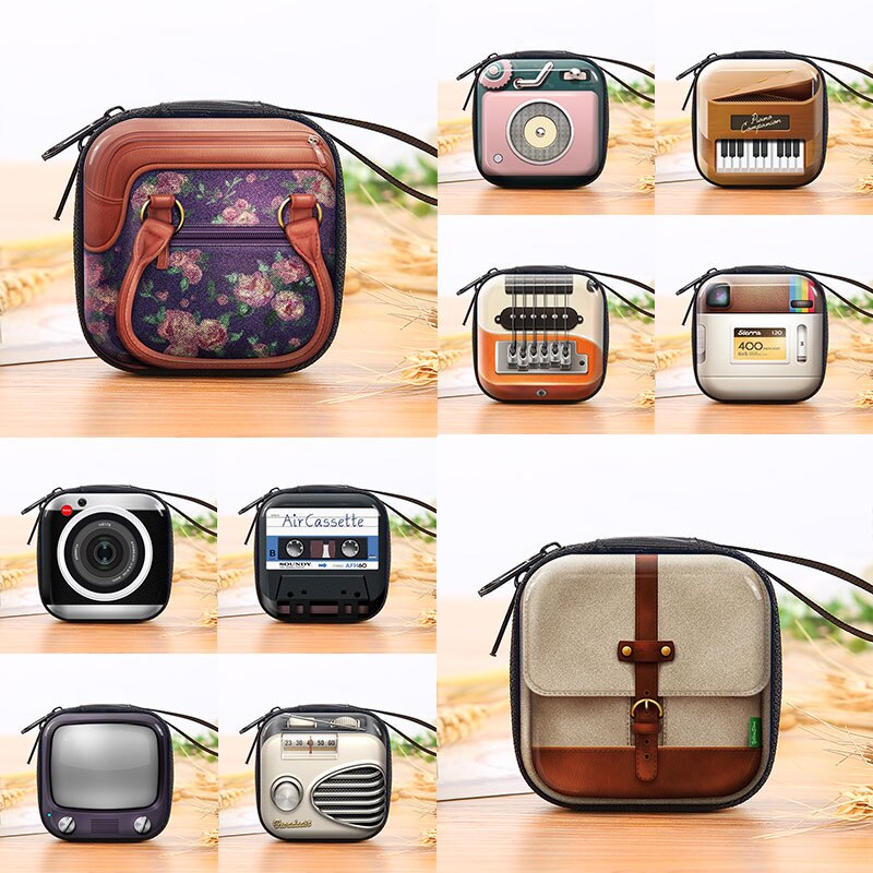 Retro Record Tape Pattern Tinplate Coin Purse Key Case Headphone Bag Coin Purse Storage Box Earphone Pocket Arrivals