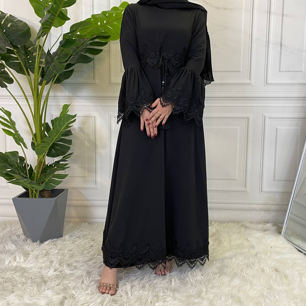 Arabische Turkije Kaftan Moslim Vrouwen Maxi Jurk Abaya Dubai Islamitische Kleding Ramadan Bescheiden Gewaad