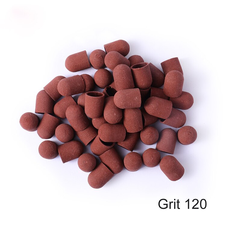 30 Pcs 16*25 Mm #80/120/180/240 Nail Schuurbanden Nail Boor Grip Machine voor Manicure Pedicure Nail Art Accessoires: Brown grip 120