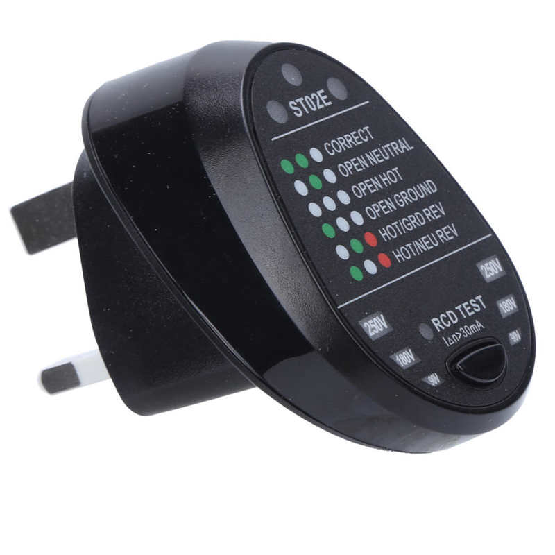 ST02E/ST02 Socket Tester with LED Display Power Polarity Detector for Home UK/AU Plug 100-240V