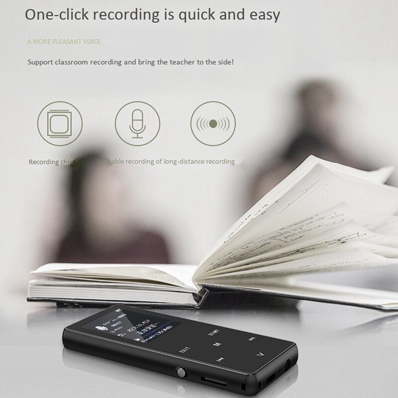 K1 Music Player 1.8 Inch Color Sn MP3 Zinc Alloy Bluetooth MP4 Video Player with FM Radio Function