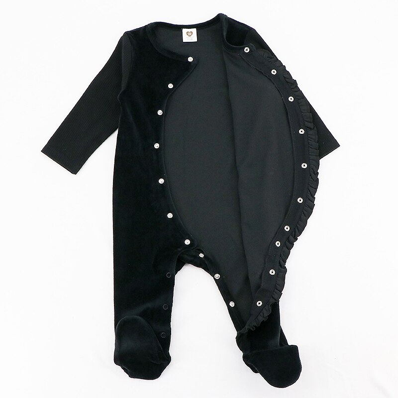 niemowlę romper piżamy ubrania dla dzieci długie rękawy odzież dziecięca kombinezony dziecięce welur/prążkowany chłopiec i dziewczynka ubrania footies romper