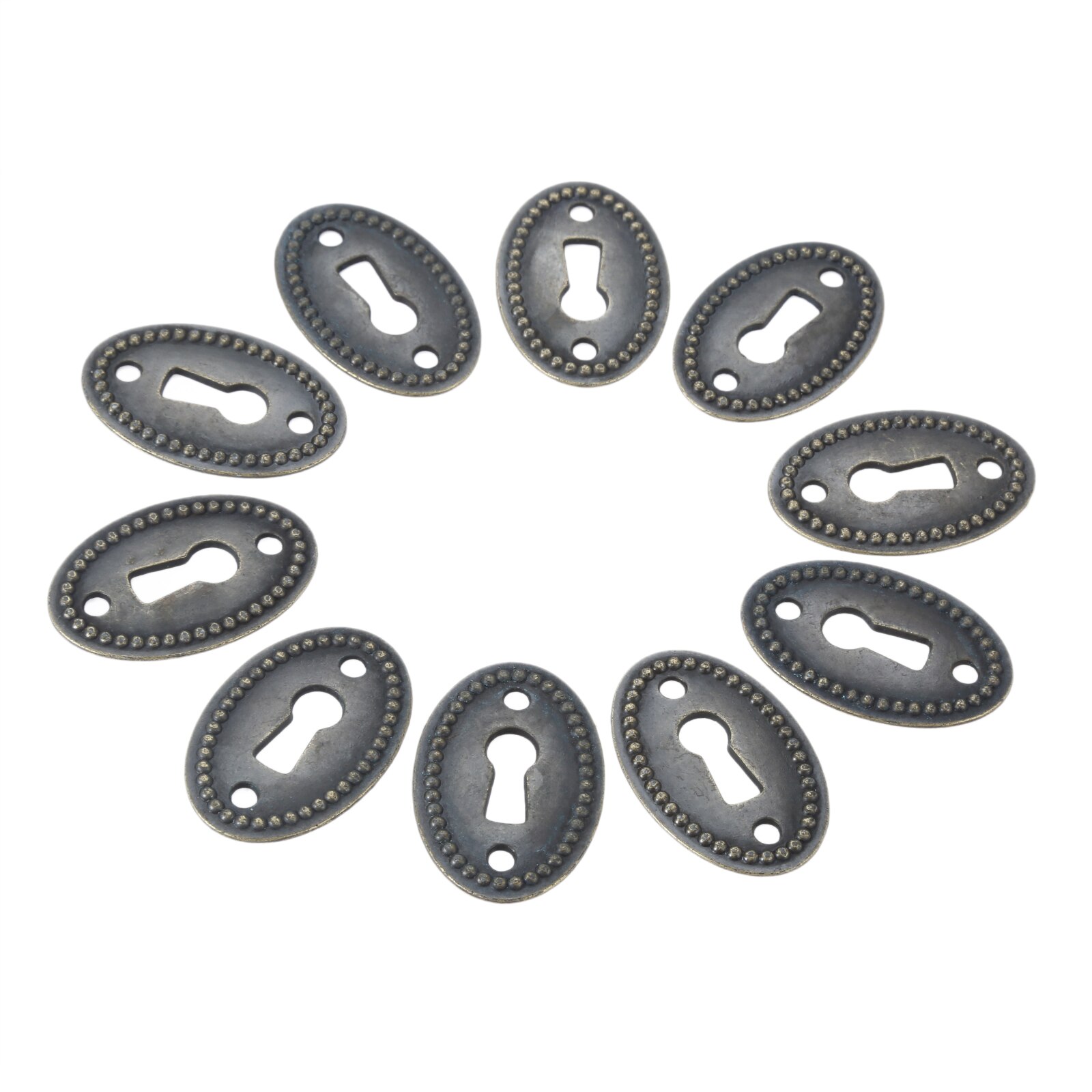 2 stücke Schlüsselloch Abdeckung Oval Antike Bronze- Hohl aufbringen Anschlüsse Alten Chinesischen Stil Schrank Vertikale Perlen Schmuck Kasten w/schrauben