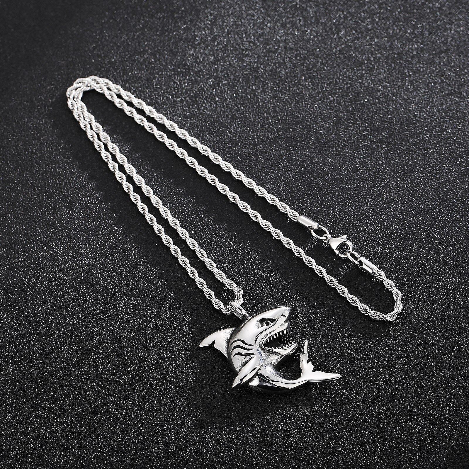 Tier Shark Form herren Anhänger Halskette für Männer Metall Gold-Überzogene Shark Halskette Anhänger Zubehör Partei Schmuck