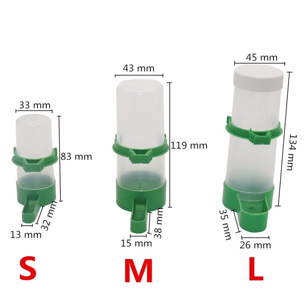 Bird Drinking Fountain Plastic Feeding Cup Parrot Feeder Bottle Water Bowl Thrush Kettle Home Pet Products Birds Supplies