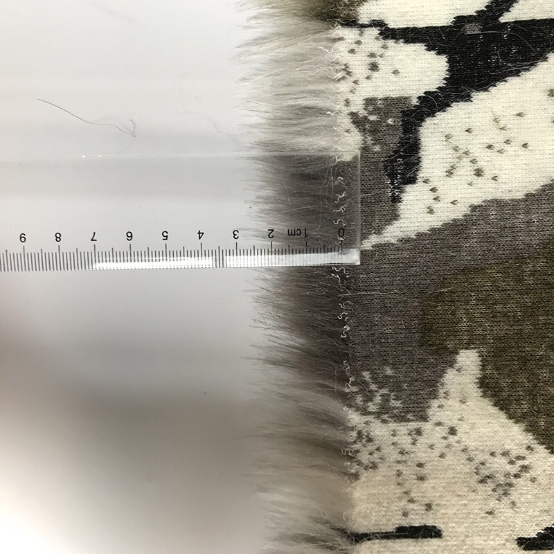 Herfst en winter kunstbont legergroen vierkant jacquard pluche kleding en schoenen pluche stof