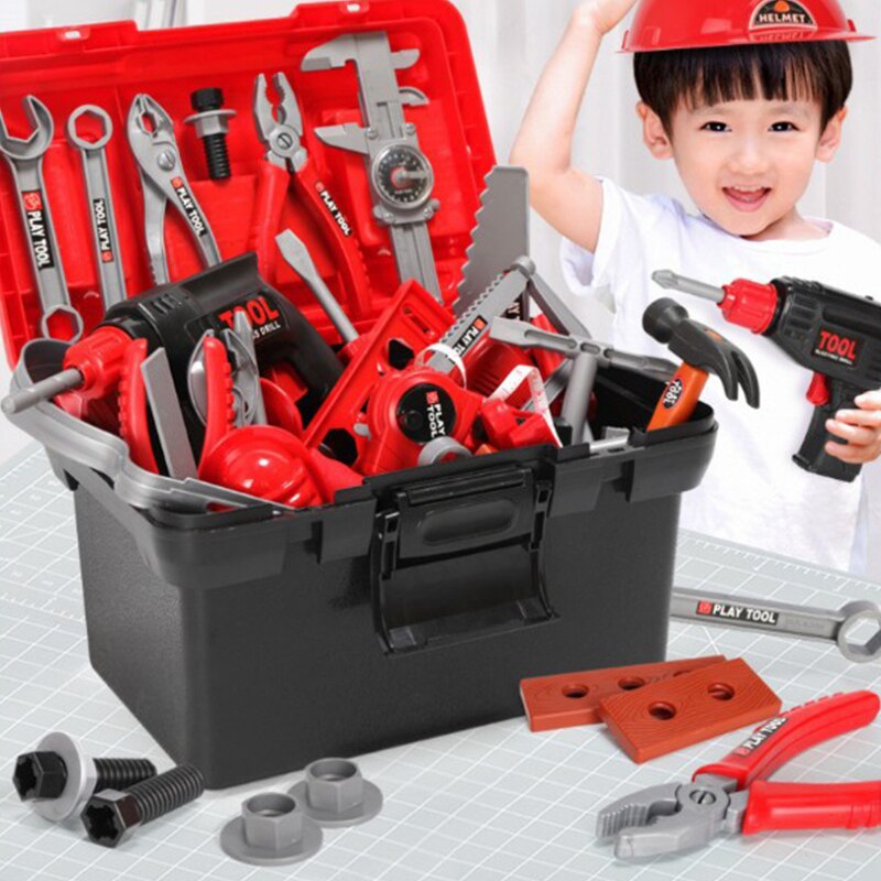 Kinderen Speelgoed Elektrische Boren Tool Speelgoed Toolbox Set Simulatie Boor Schroevendraaier Reparatie Tool Kit Huis Spelen Speelgoed Voor Kinderen