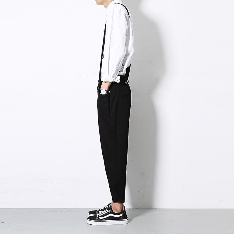Japanese Style Men's Sleeveless Coveralls Casual Cotton Skinny Pants Jumpsuit Rompers Slim Trousers Overalls M-2XL