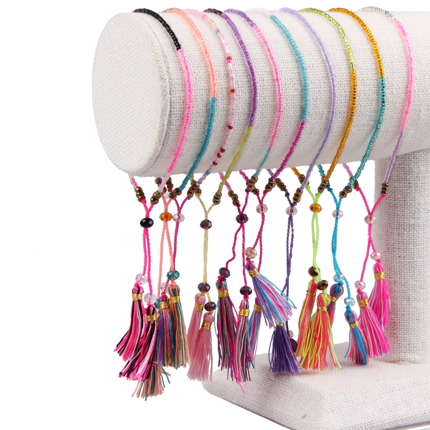 KELITCH Miyuki Samen Perlen Armbänder Quaste Freundschaft Armbänder Einstellbare wickeln Armbinde Charme Kristall Armbinde Armreifen