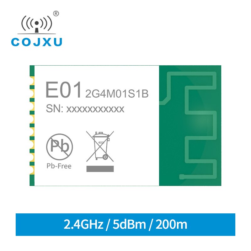 Rf module pcb antenne 5 dbm spi module 2.4 ghz smd klein formaat  e01-2 g 4 m 01 s 1b 16 mhz kristaloscillator 5 dbm zender en ontvanger