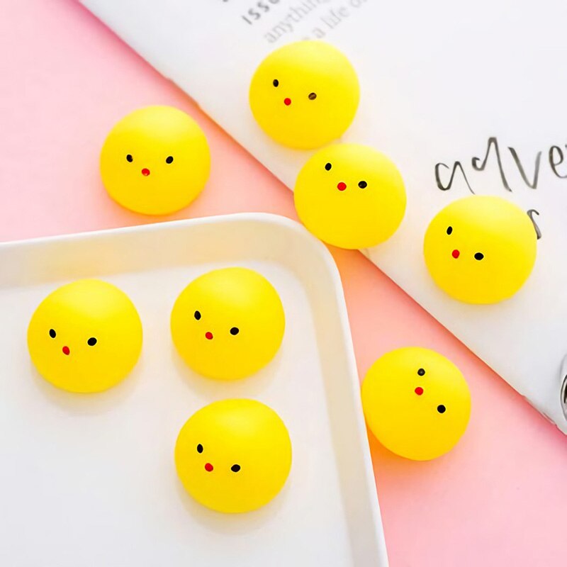 Giocattolo Squishy carino Mochi spremere giocattoli Antistress per bambini morbido appiccicoso giocattolo Antistress regalo per bambini pollo giallo