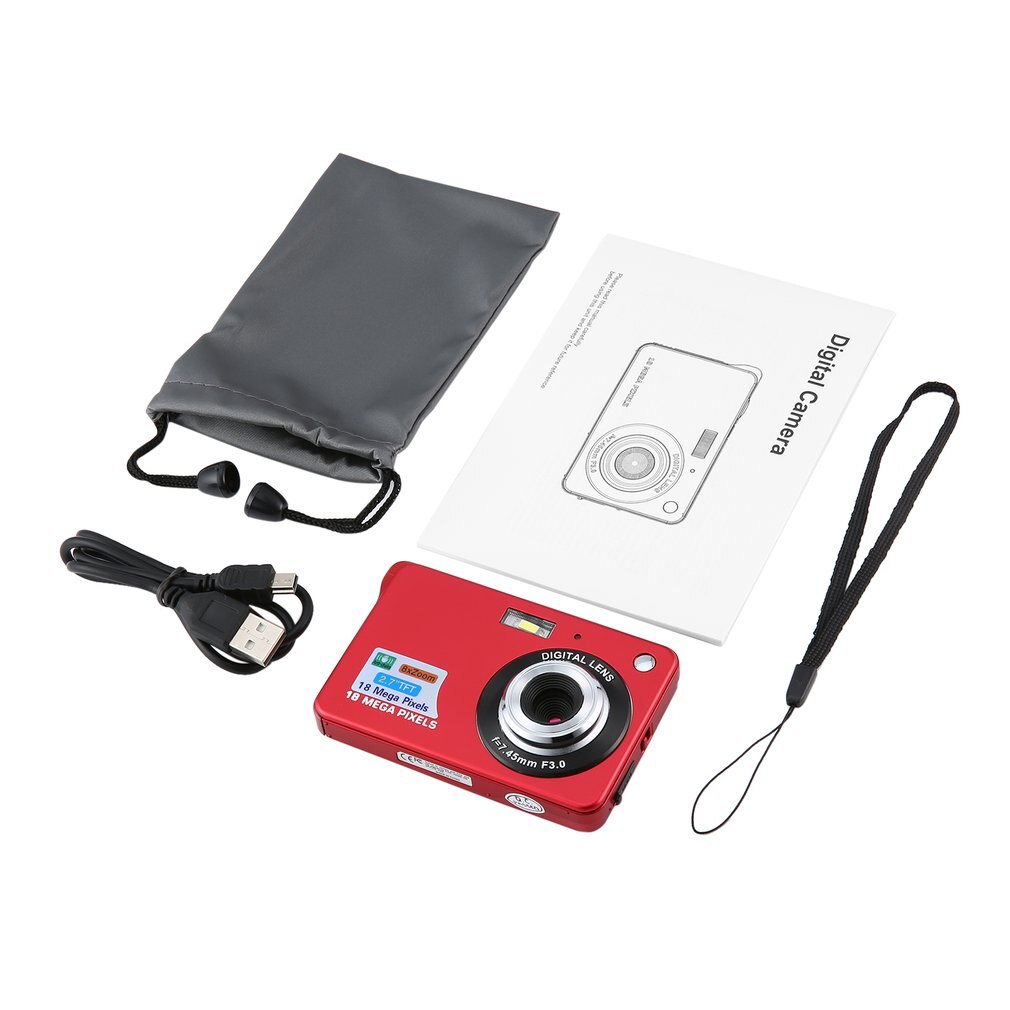 Digital Camera HD TFT LCD Display video camera 18MP 720P 8x Zoom Anti-Shake Camcorder CMOS 2.7 Inch Micro