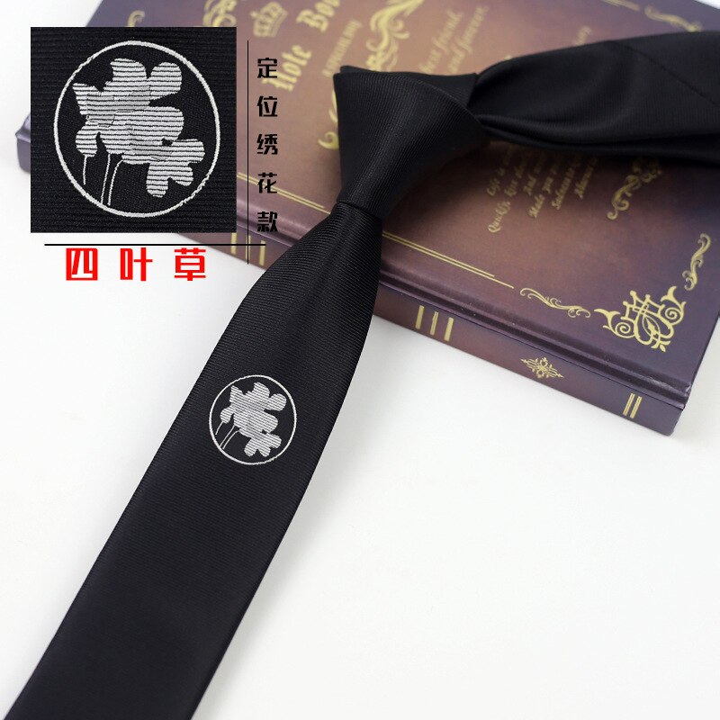 Mænd slips personlighed broderi blomster sort rød forretning afslappet koreansk britisk smal 5cm slips vild trend slips tilbehør: Zy-cx-b