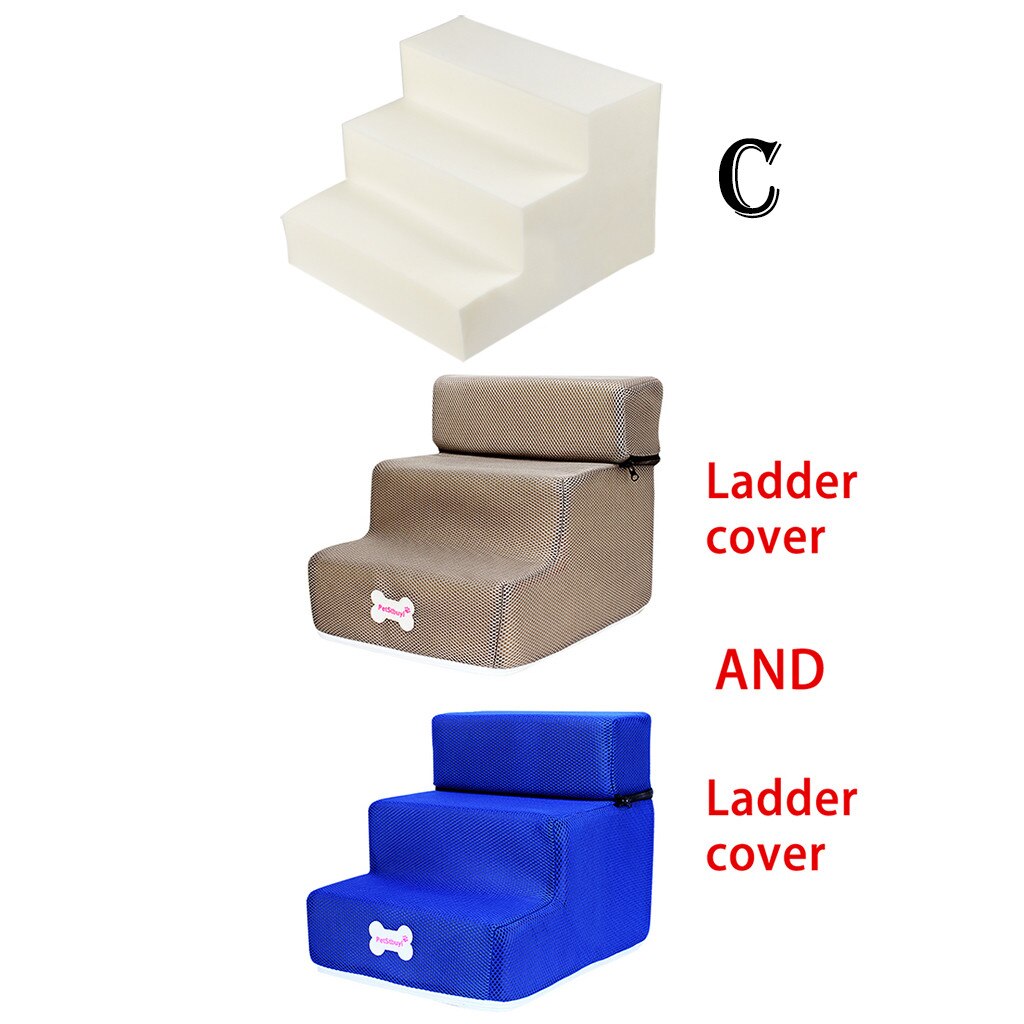 Lit escalier pour animal domestique | Échelle 2/3 pour animal domestique, maison pour chien, chiot, lit en tissu maille pliable, lit amovible pour animal, lit pour chat, chien, rampe pour chiot, fournitures pour chiot: C