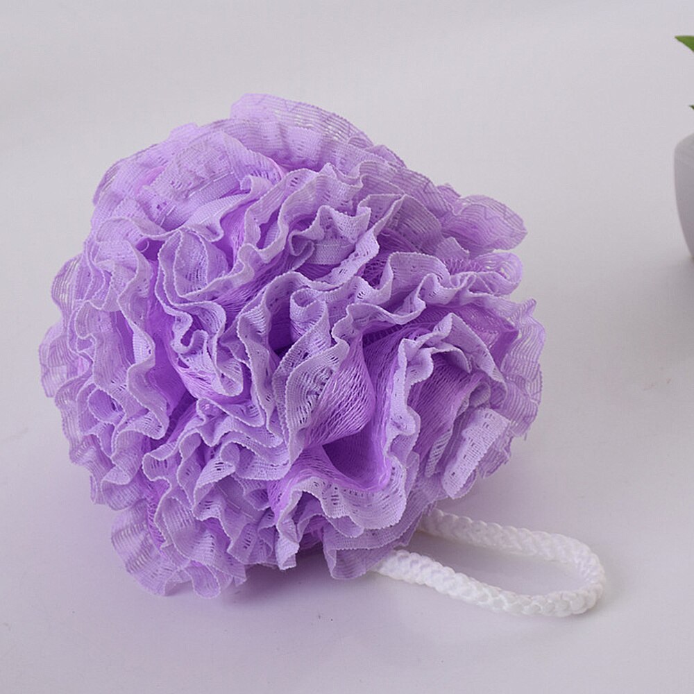 5Pcs Lace Shower Soft Bath Large Mesh Sponge Mesh Pouf Bubble Nets Bath Bathroom Scrub Bath Brushes (Random Color)