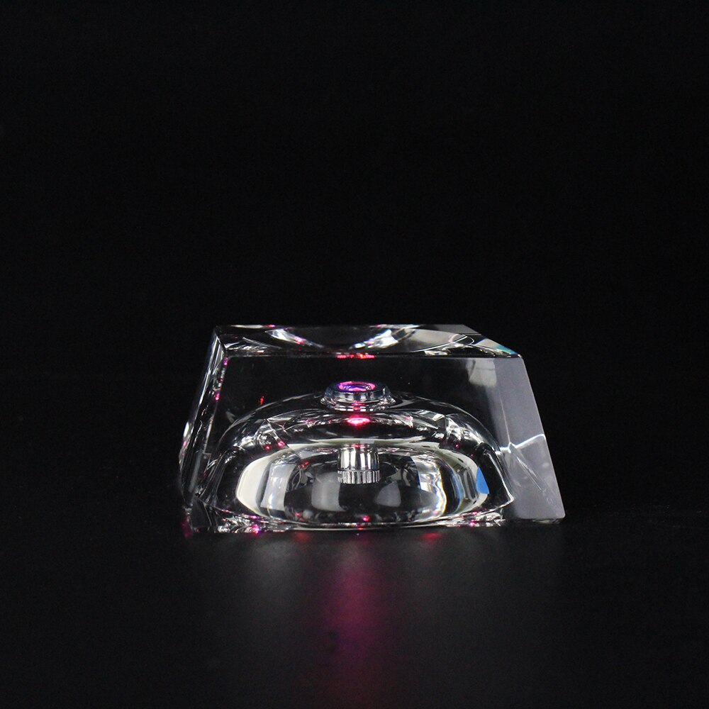 Transparent Trapezoid Crystal Glass Display Base Stand Holder LED Lamp Base