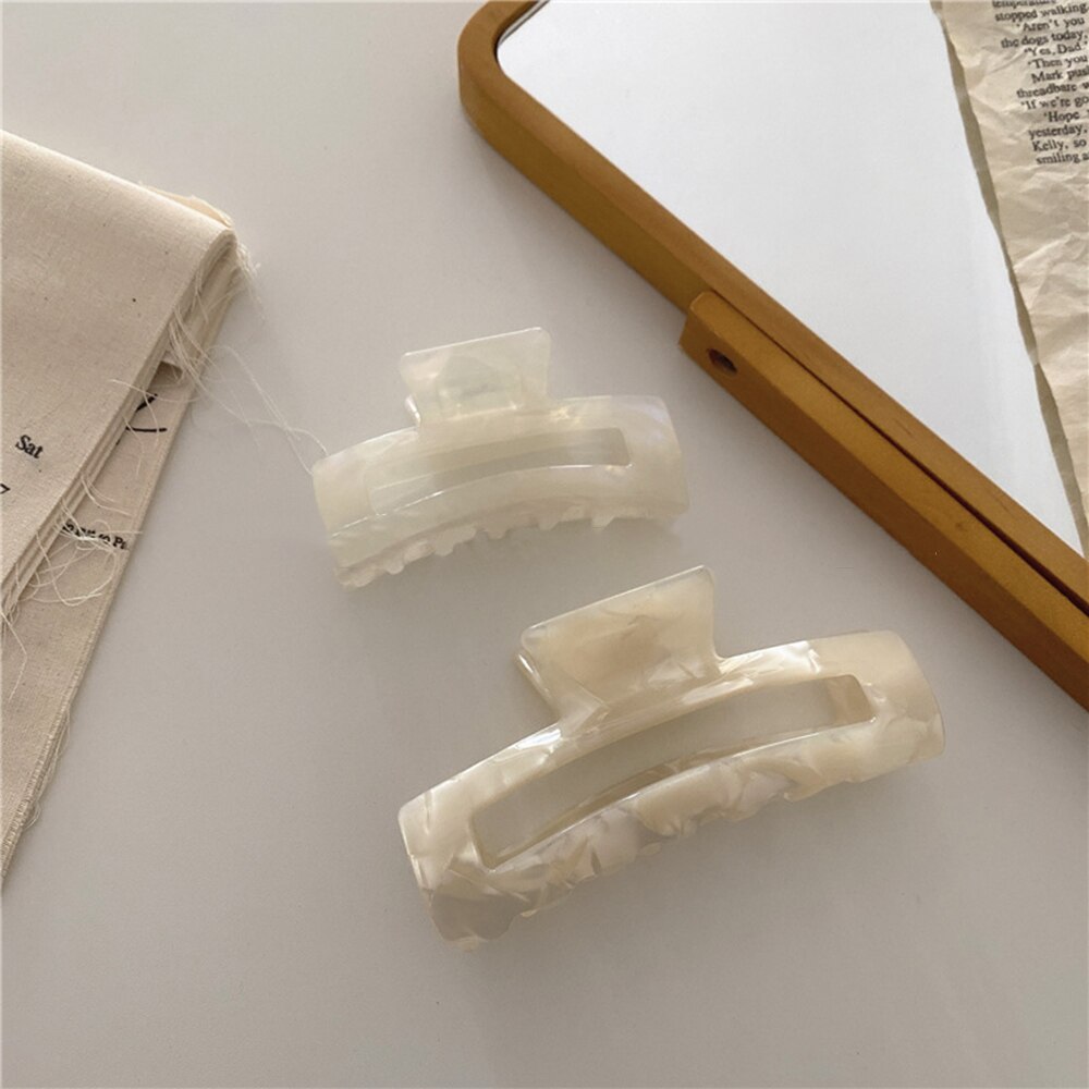 Stor barrette krabbe hår kløer badehår klo hestehale clip store hår klemmer klo clip clip til kvinder