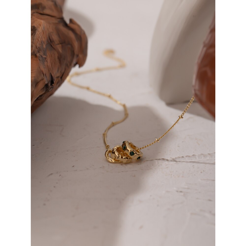 Yhpup-collier avec chaîne pendentif rond en cuivre doré pour femmes, ras du cou plaqué 14 K, d'anniversaire,