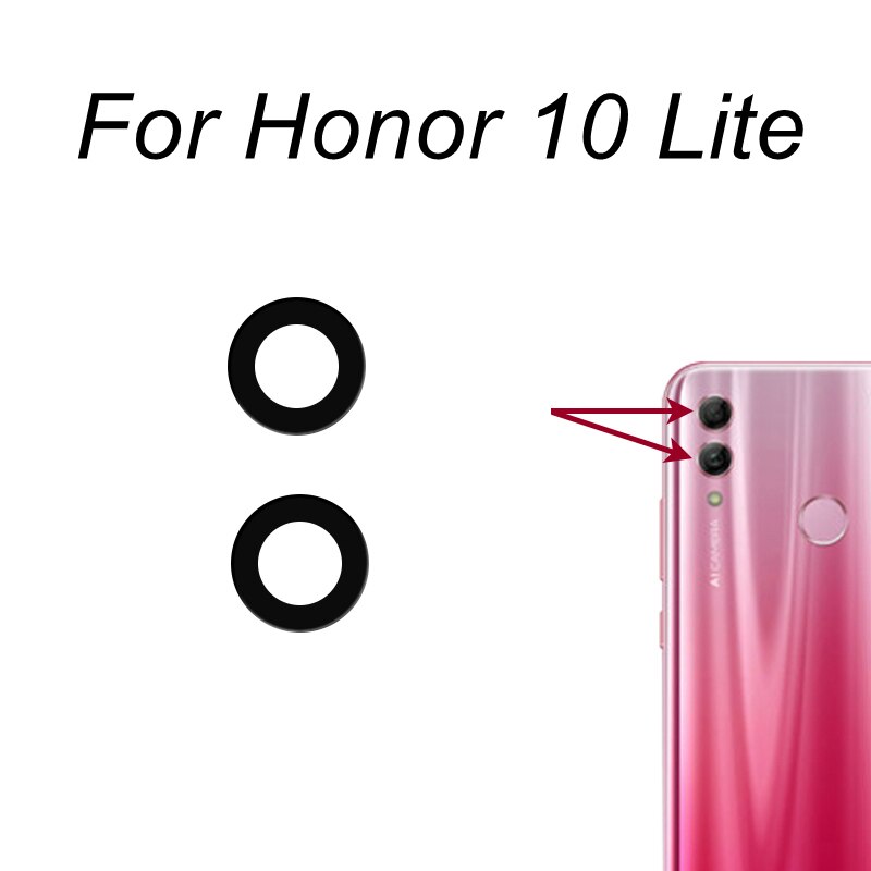 Tylna kamera szklany obiektyw dla Huawei Honor 9 9i 9N 9X 9S 9C 9A Pro 10 20 30 50 60 Pro 10X Lite 8X X8 części zamienne: Honor 10 Lite