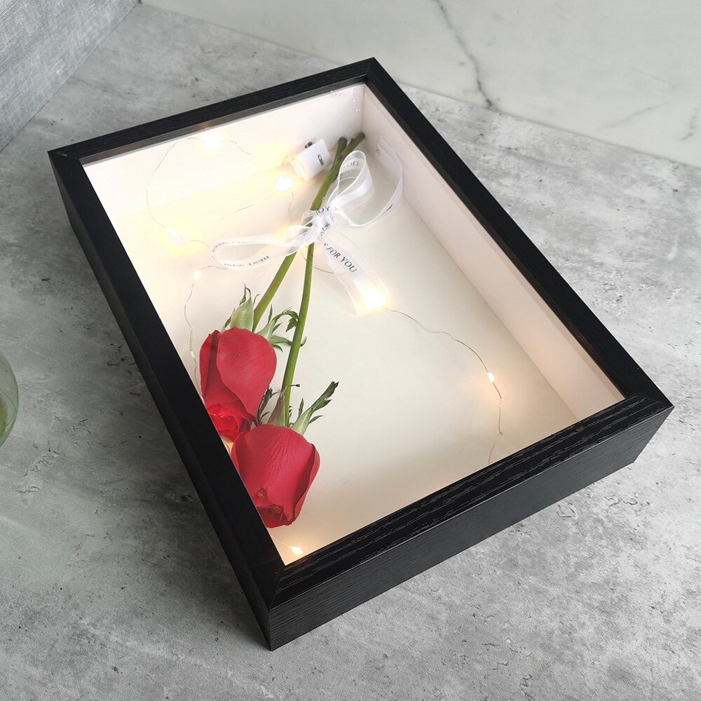 Shadow Box Frames Bouquet Display Flower Case Depth 3cm Wooden Photo Frame For Displaying Three-Dimensional