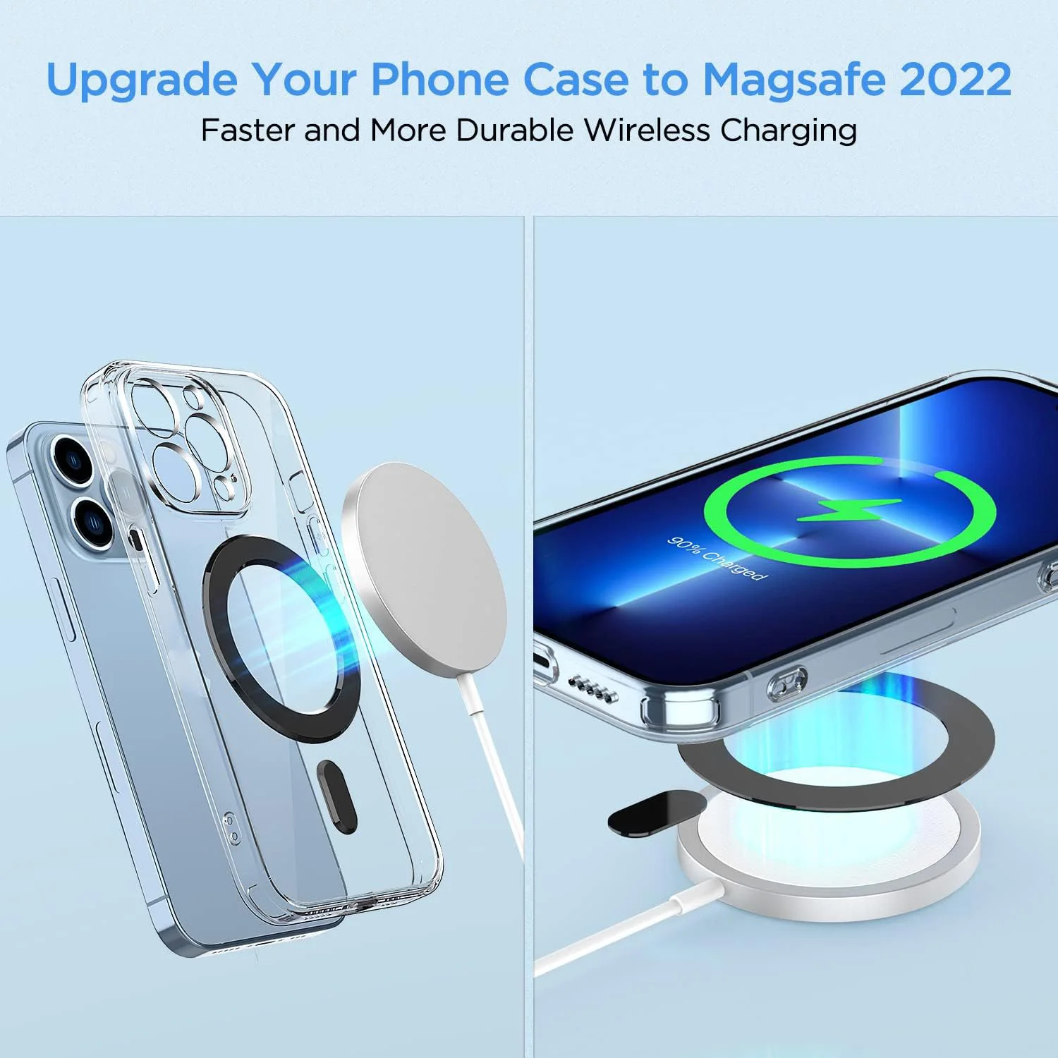 Magnetyczna ładowarka bezprzewodowa Uniwersalne metalowe pierścienie Magnetyczny pierścień Adapter tylnej pokrywy dla naklejek Magsafe dla iPhone'a Samsunga