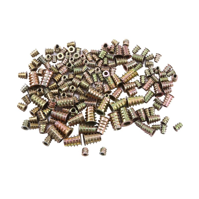 Threaded Inserts Nuts, Wood Insert Assortment Tool Kit, M4/M5/M6/M8 Furniture Screw Inserts Bolt Fastener(165 PCS)