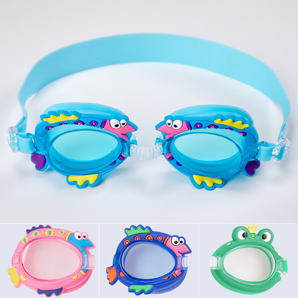 Children Swimming Glasses With Glasses Case Baby Swim Eyeglasses Kids Swimming Goggles Cartoon Silicone Anti Fog