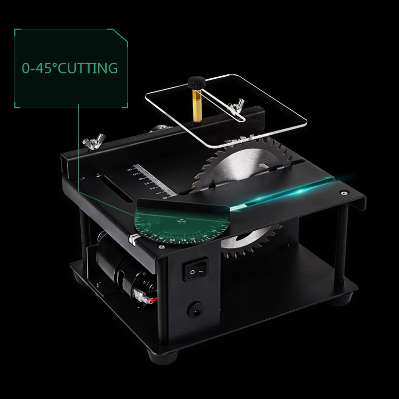 150W Multifunctional Mini Table Saw DC Woodworking Sliding Table Saw Jade Handmade DIY Crafts Cutting Machine Angle Cut Tools