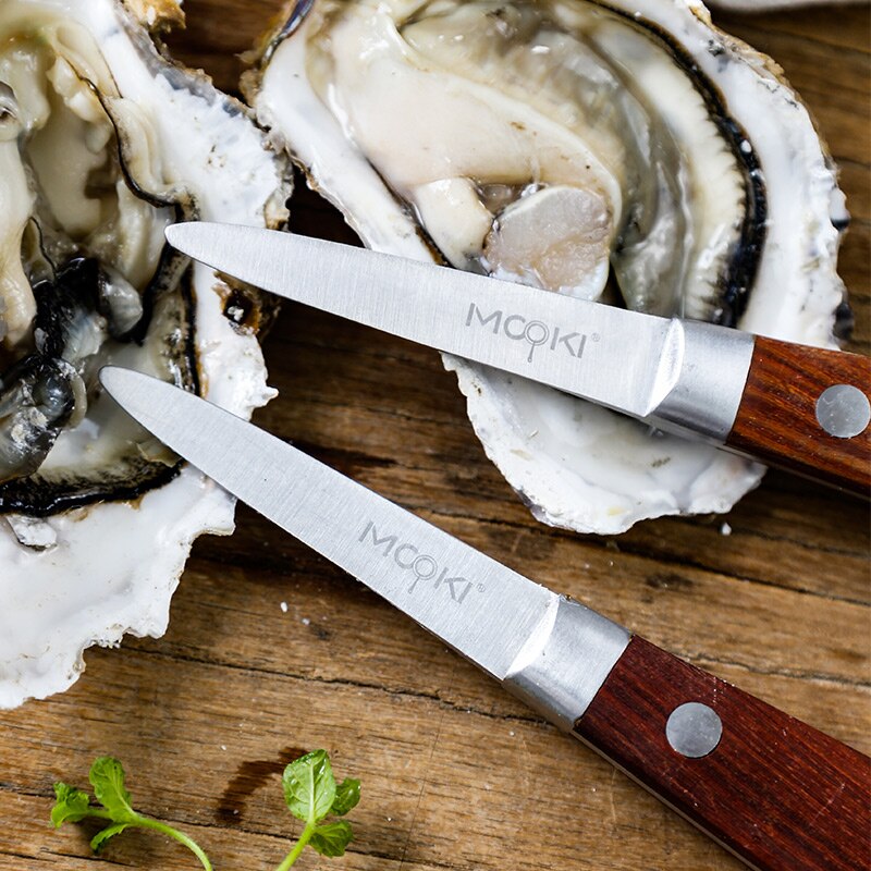 Dikke Rvs Oestermes Met Houten Handvat, Speciale Mes Voor Opening Oesters, Speciale Mes Voor Opening Oesters