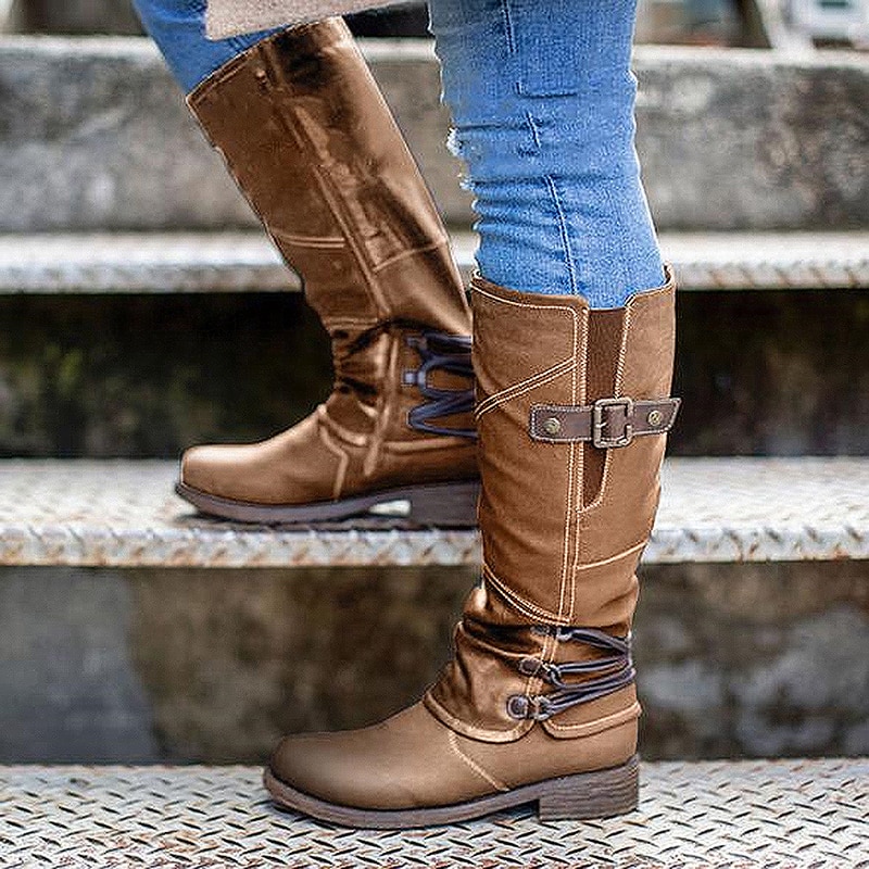 Femmes décontracté Martin bottes femmes bottes plates bas femme cheville chaussures femme grande taille à lacets chaussures de
