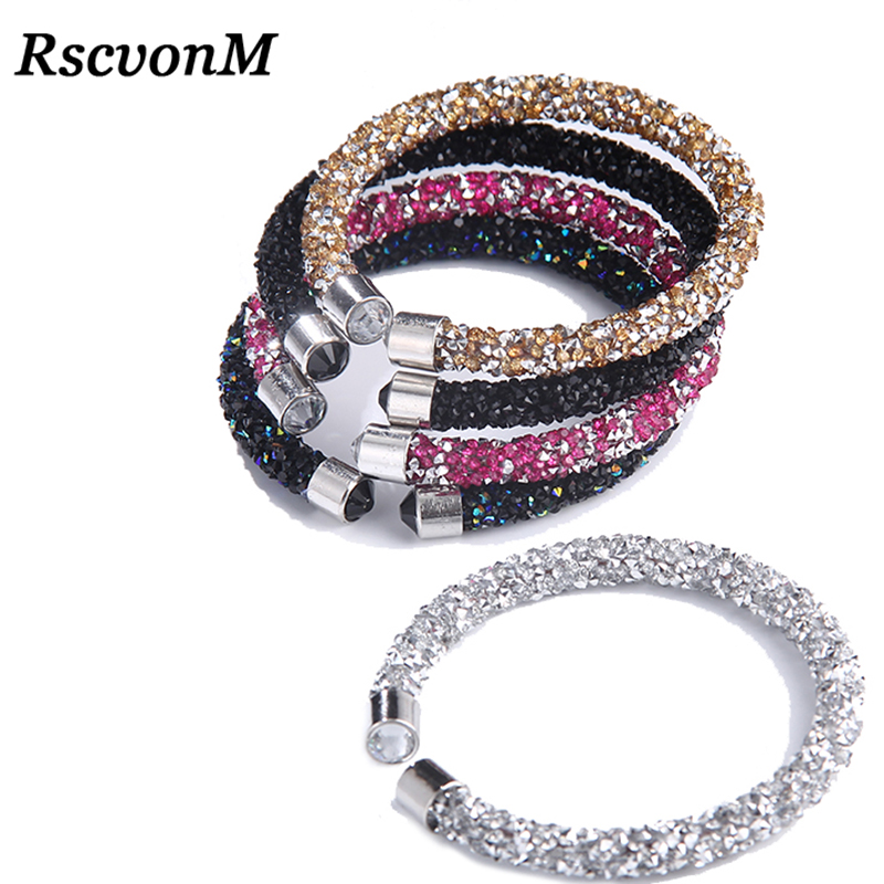 Exquisita pulsera de cristal RscvonM, brazalete abierto de , pulsera femenina para mujer, joyería nueva de , brazaletes de