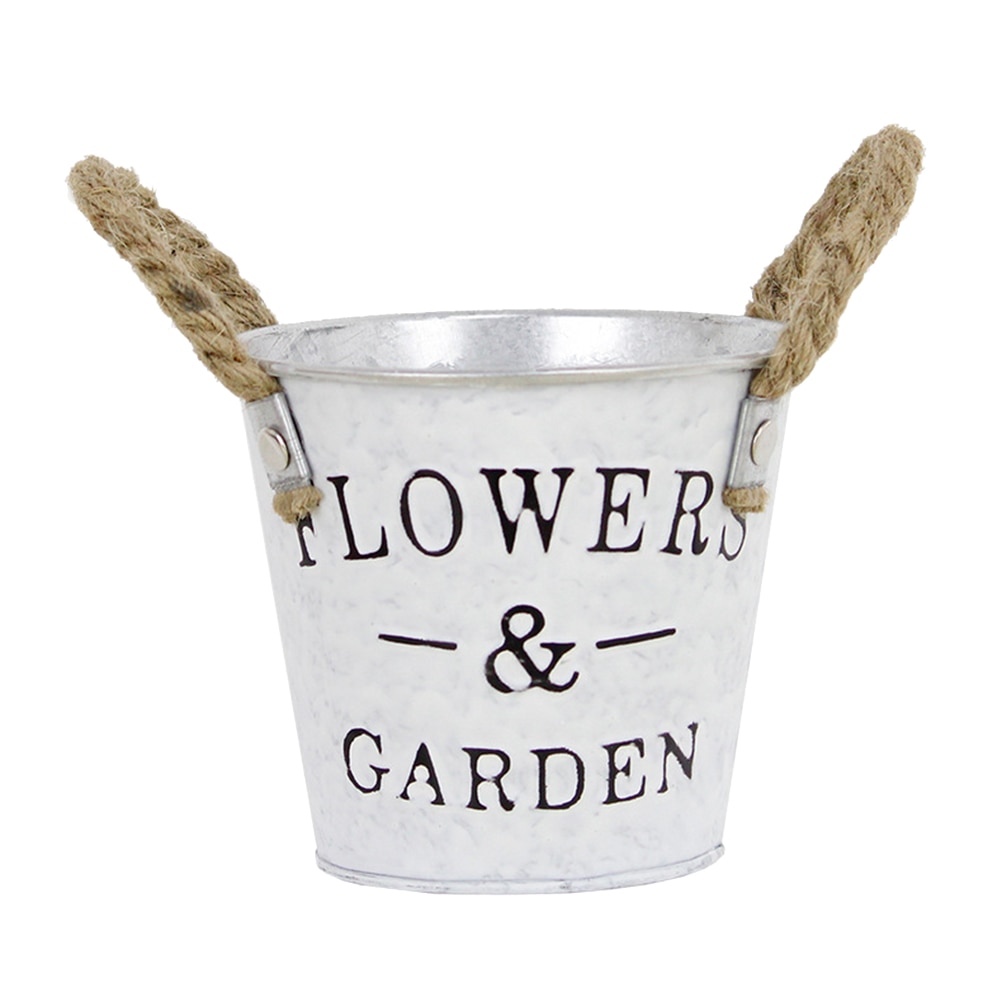 1Pc Emmer Duurzaam Praktische Decoratieve Ijzeren Bloempot Desktop Ornament Gieter Bloem Emmer Voor Tuin Koffie Thuis