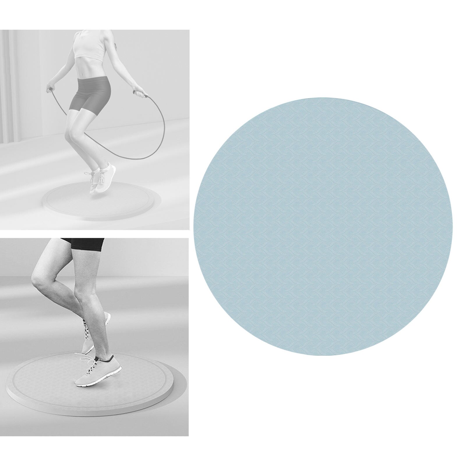 Round Exercise Mat High Density Shock Absorption Rope Skipping Buffer 8mm Thick 58cm Cushion Yoga Mat: blue