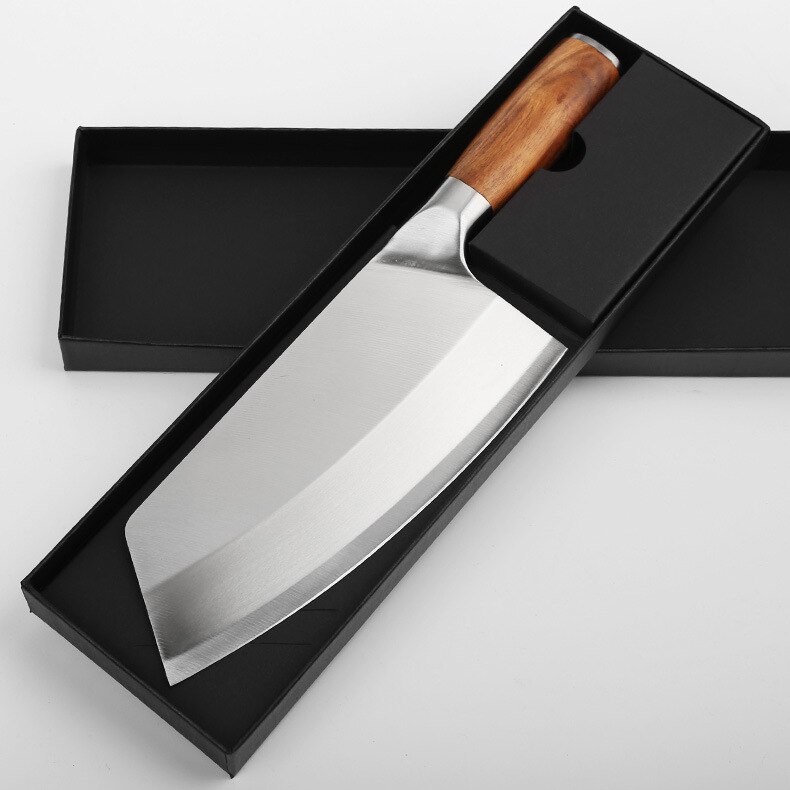 Forged Damascus Cleaver Knife Stainless Steel Chinese Vegetable Meat Chopping Kitchen Knives Cleaver Slicing Chef Knife: A With Gift Box