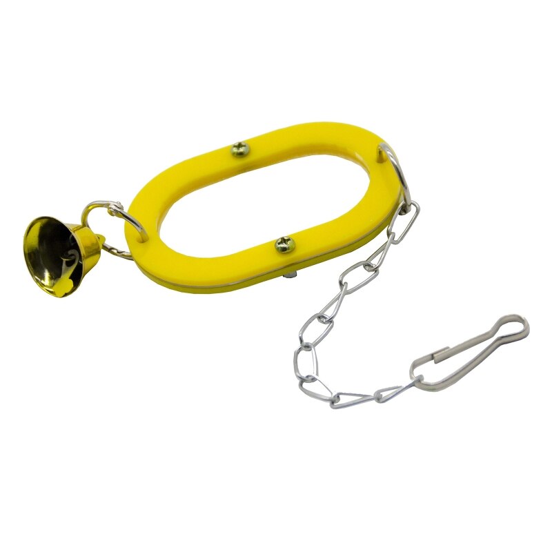 H7EA Vogel Spiegels Voor Kooi Acryl Spiegel Met Bel Plastic Rand Metalen Opknoping Lus Houden Vogels Bezet En Actief