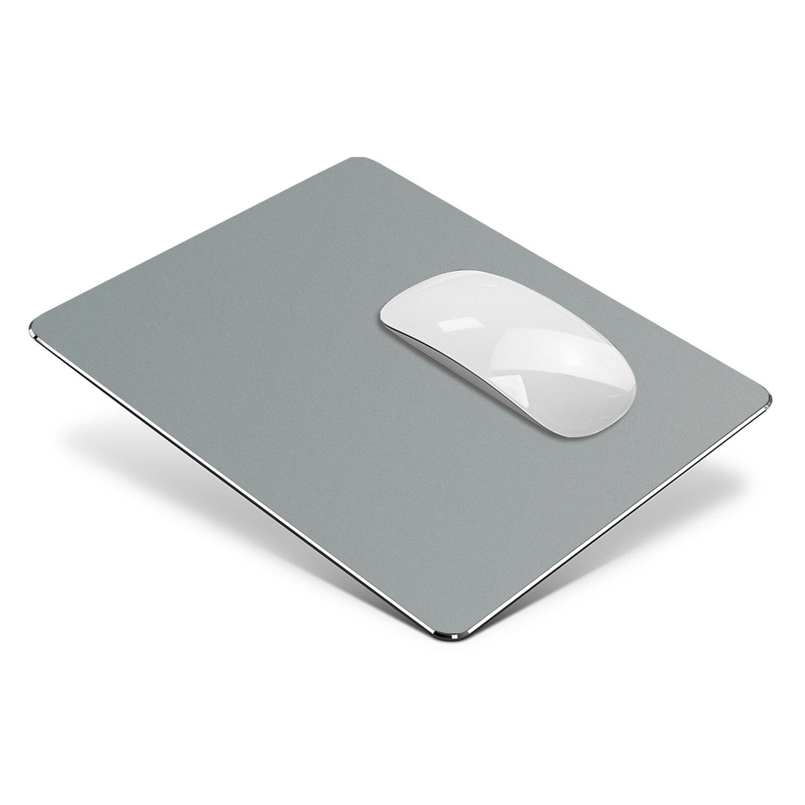 Tapis de souris métallique en aluminium, dur, lisse, magique, fin, étanche, Double face, contrôle rapide et précis, pour le bureau et la maison: Gray / 240x200mm