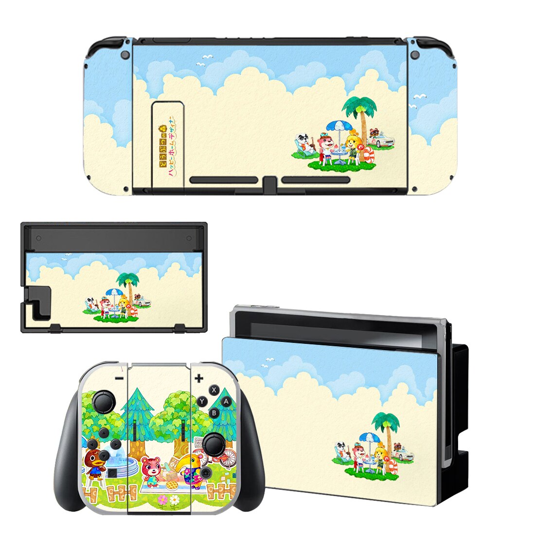 Película protectora decorativa de vinilo estilo Cool Animal Crossing para Nintendo Switch NS consola NX y pegatinas de juego de cubierta completa Joy-con: BYSNS0050