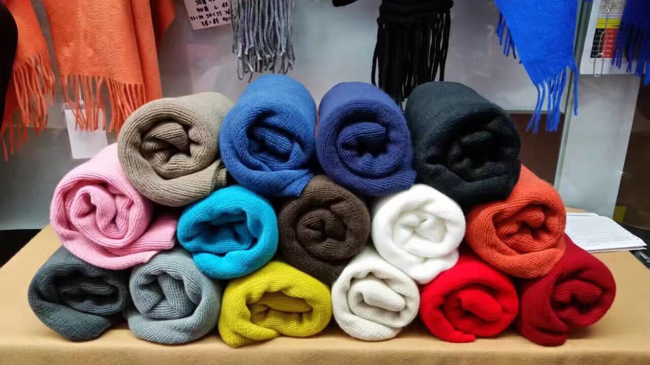 Écharpe longue tricotée pour femmes | Écharpe blanche, unie, tricotée, Pashmina, châles à envelopper, pour filles, cou de Snood, noir, gris, rouge