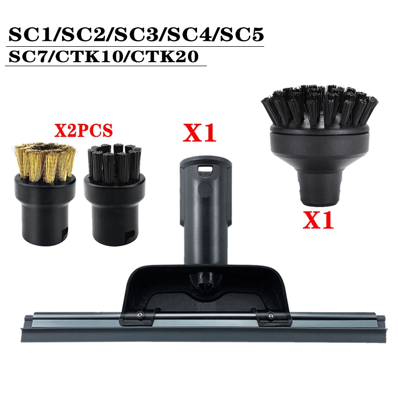 Voor Karcher Stoomstofzuiger SC2 SC3 SC7 CTK10 Krachtig mondstuk Reinigingsborstelkop Spiegel Gereedschapsborstel Reserveonderdelen Accessoires: Black