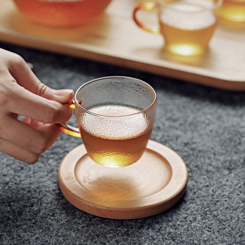 Taza de té de vidrio con tapa con mango infusor, tetera con filtro de botella de té, escamas de pescado innovador de borosilicato resistente al calor, 300ML, 500ML