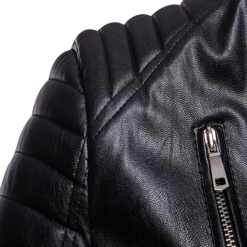Punk läderjacka herr slim fit vintage pu jacka manliga motorcykel läderjackor rockar jaqueta de couro masculina