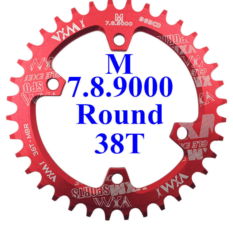 VXM-96bcd Kettingblad MTB Ronde ovale Fietskettingblad 30T 32T 34T 36T 38T Kroon Tandplaat Voor M7000 M8000 Fietsen onderdelen Set: Oranje