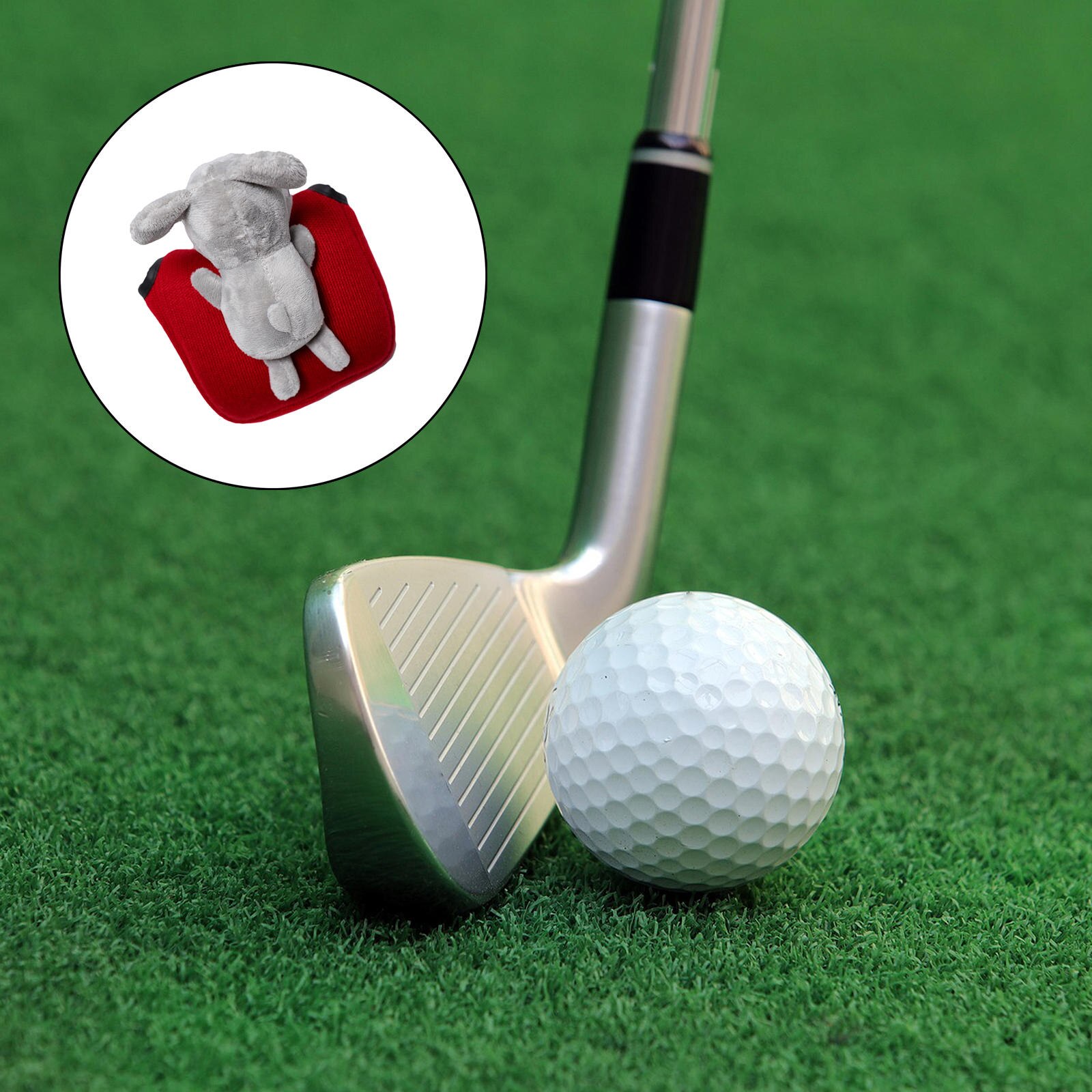 Golf Mallet Putter Cover Knitted with Doll Headcover Outdoor