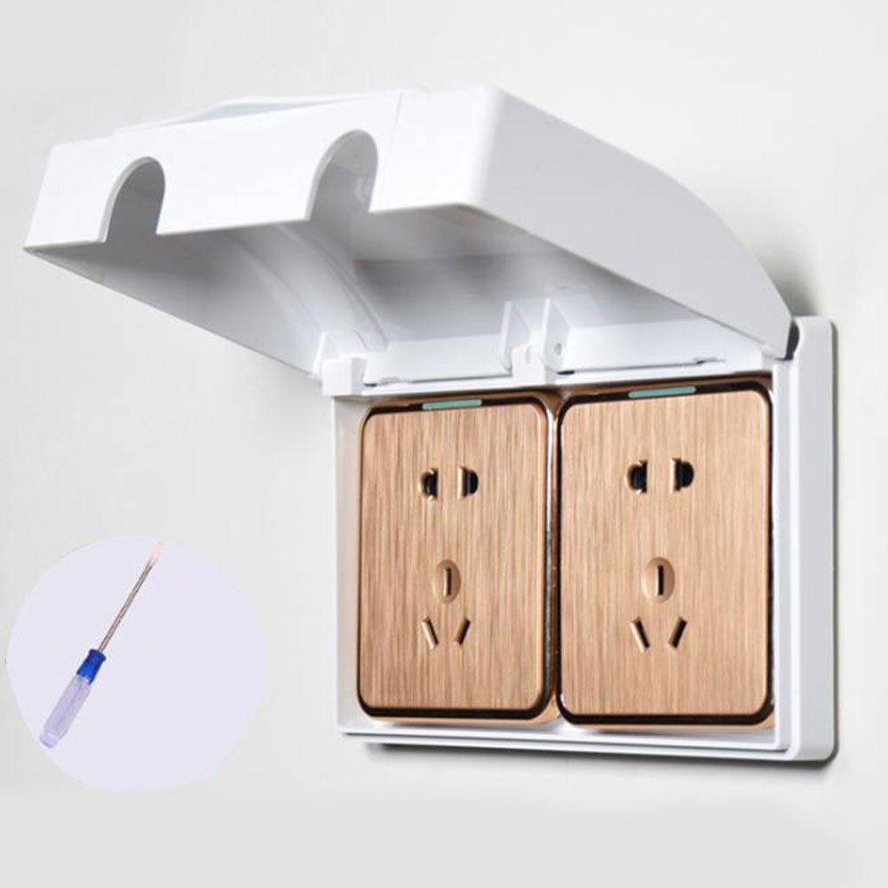 Caja protectora resistente al agua con interruptor de 86 tipos, enchufe de pared, doble Protector de toma para el hogar y la Oficina