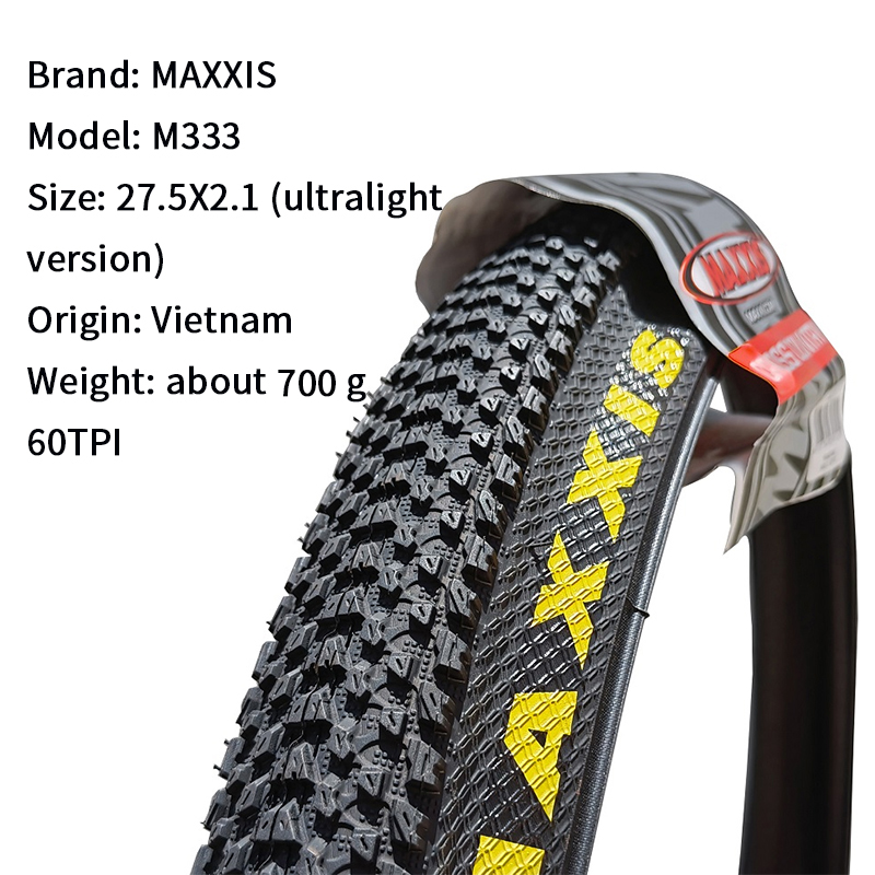 Maxxis M333 PACE Mtb neumático de bicicleta 26*1,95 26*2,1 27,5 X1,95 27,5x2,1 29x2,1 29er neumático de bicicleta de montaña alambre de acero bicicleta 1 pieza: Gris oscuro